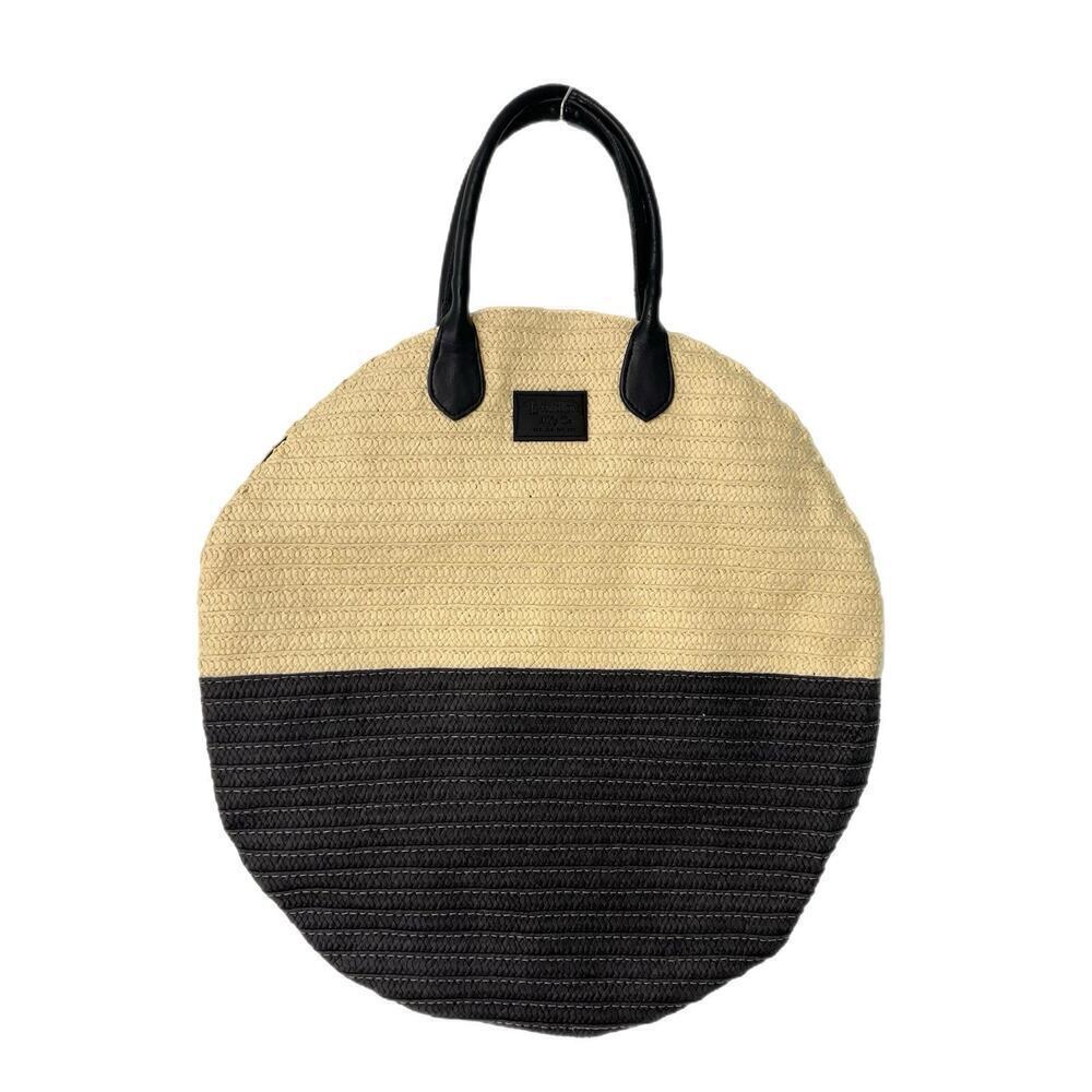 BRIXTON Mfg Co. Round Tote Bag Beach Straw Paper Lightweight NEW